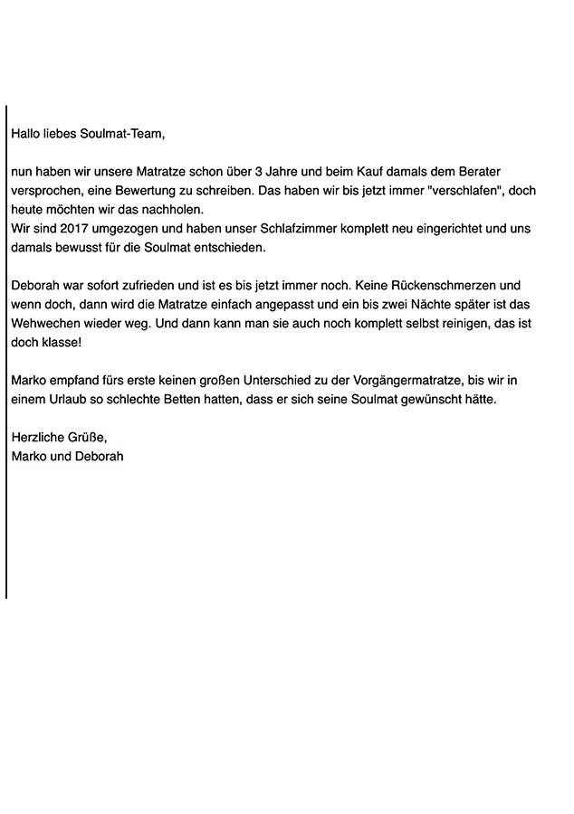 Erfahrung SOULMAT Matratze
